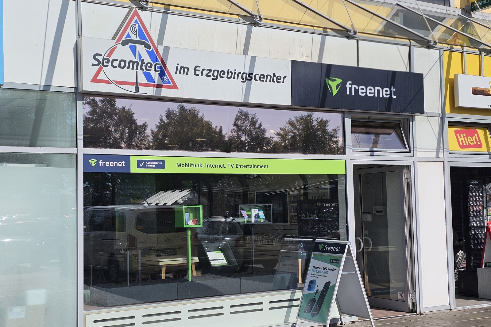 Ladenfront Secomtec im Erzgebirgscenter